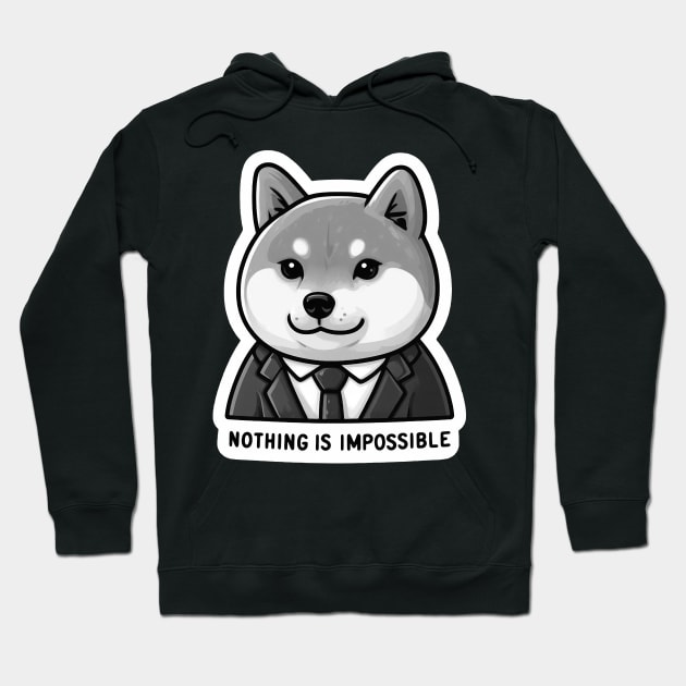 Nothing Is Impossible Shiba Inu Hoodie by Plushism